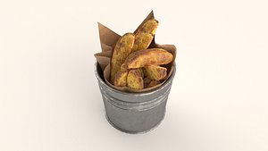 3D Potato wedges 02