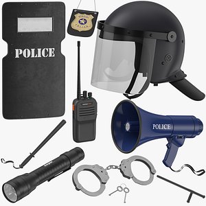 3D Police Equipment Collection 02 model