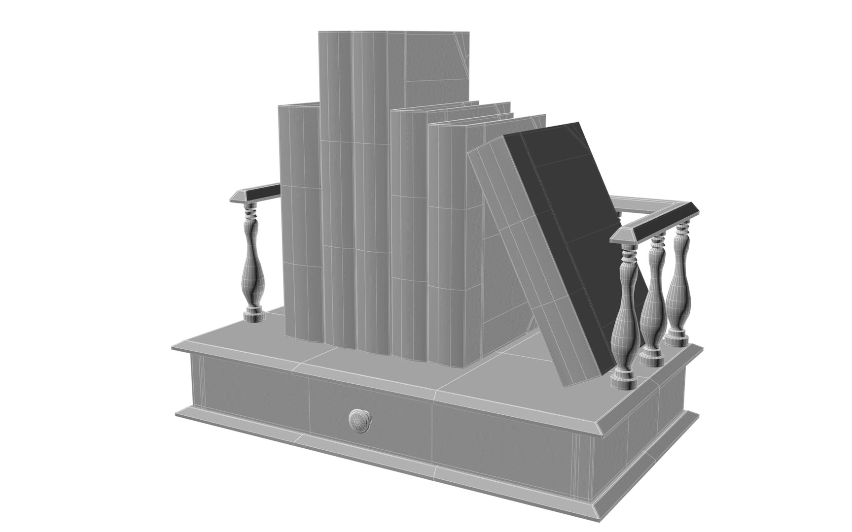 3D Antique Bookholders and Bookcases Set model TurboSquid 1748492