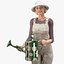 elderly woman farmer rigged 3D