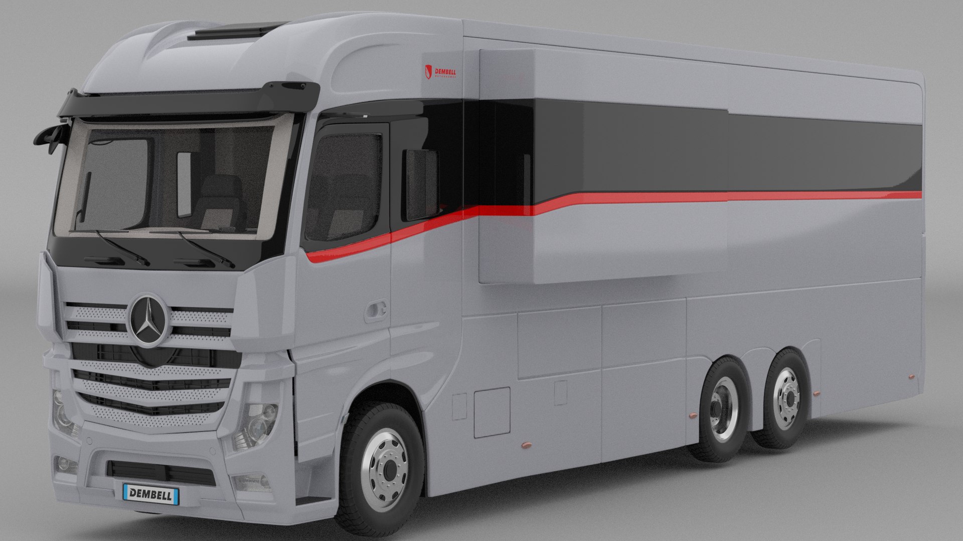 3D Dembell Motorhome Model M Grey Color Class A Mercedes-Benz Actros ...