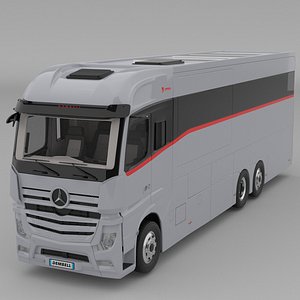 3D Dembell Motorhome Model M Grey color class A   Mercedes-Benz Actros Gigaspace chassis model