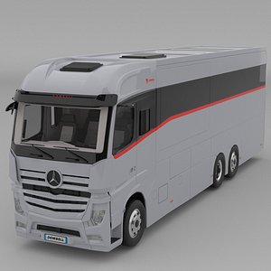 Dembell Motorhome Model M Grey color class A Mercedes-Benz Actros Gigaspace chassis 3D model
