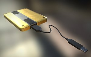 External HDD With USB Cable Rigged Gold Version