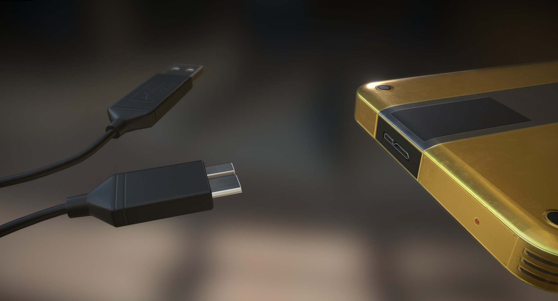 3d External Hdd Usb Cable Model