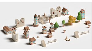 Medival Pack City Low-poly 3D model