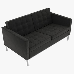 Knoll Florence Charcoal Fabric Two Seat Sofa 3D model