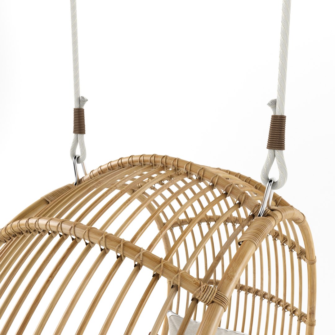 3D Rattan Swing Chair Natural Model TurboSquid 1637777