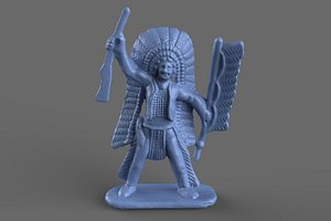 3D native american miniature