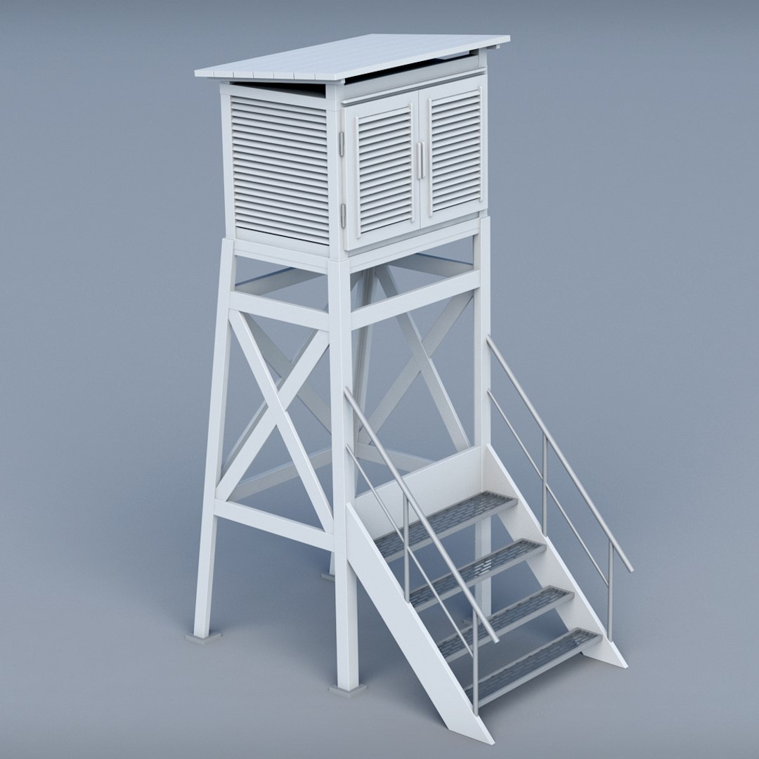 Weather Station Building 3d Model