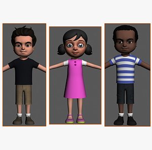 cartoony kids characters boys max