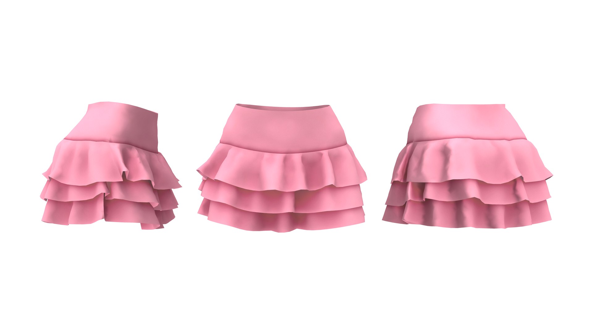 Ruffled Mini Skirt 3D model - TurboSquid 1802797
