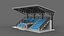 3D-Modell einer Stadiontribüne
