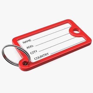 3D Plastic Key Tags with Label Window model