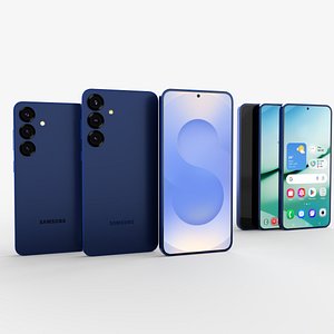 Navy Samsung Galaxy S25 and S25 Plus 3D model