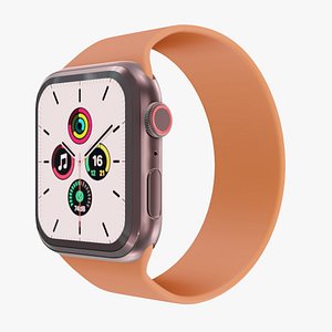 Apple Watch SE - Space Grey Aluminium Case with Merigold Solo Loop 3D