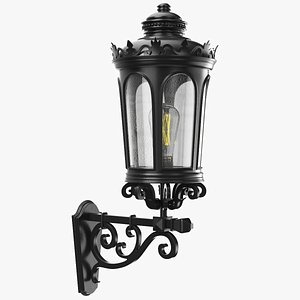 Detailed Wall Street Light Black 3D