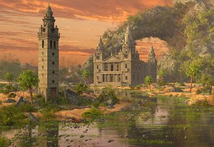 Fantasy Caribean Ancient Building 3D model