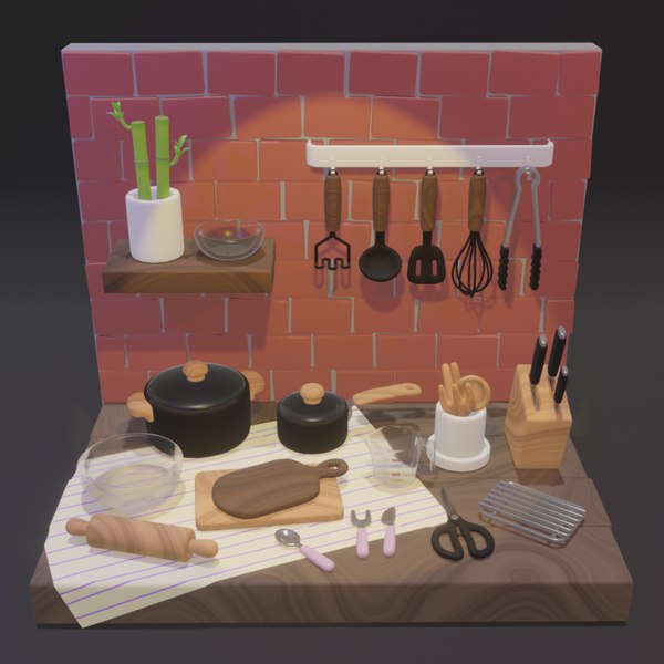 Kitchenware 3D model version 1 model