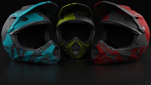 3D model 3 Moto Helmets