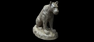 3D big cat statue