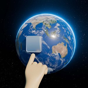 Earth Hour Power Switch Button 3D model