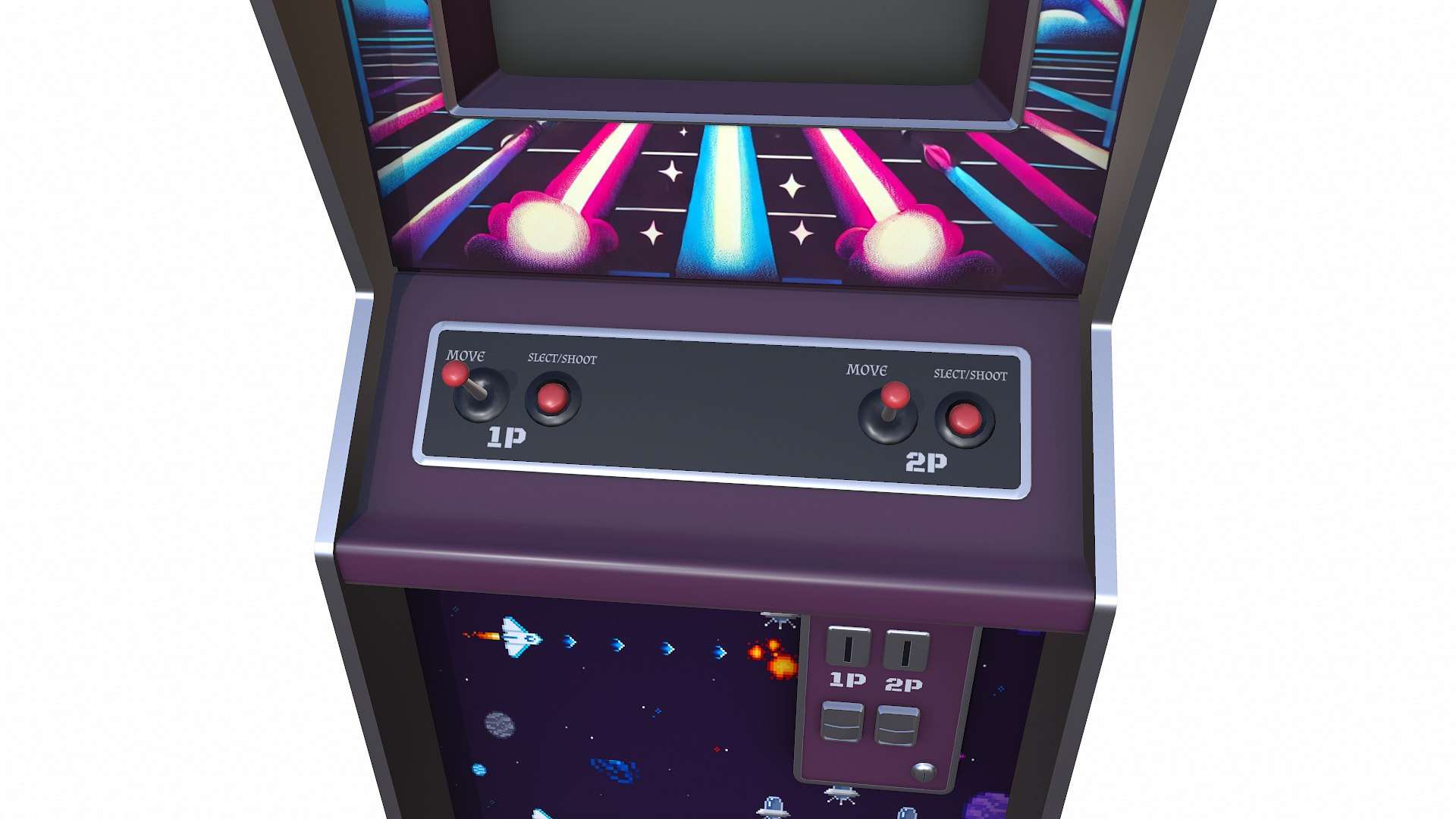 3D Old Vintage Arcade Machine Low-poly PBR Model - TurboSquid 2389297