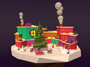 illustration island asset 3D model