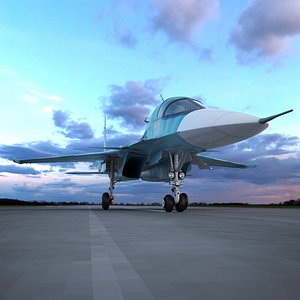 Sukhoi SU-34 Fighter Jet 3D model
