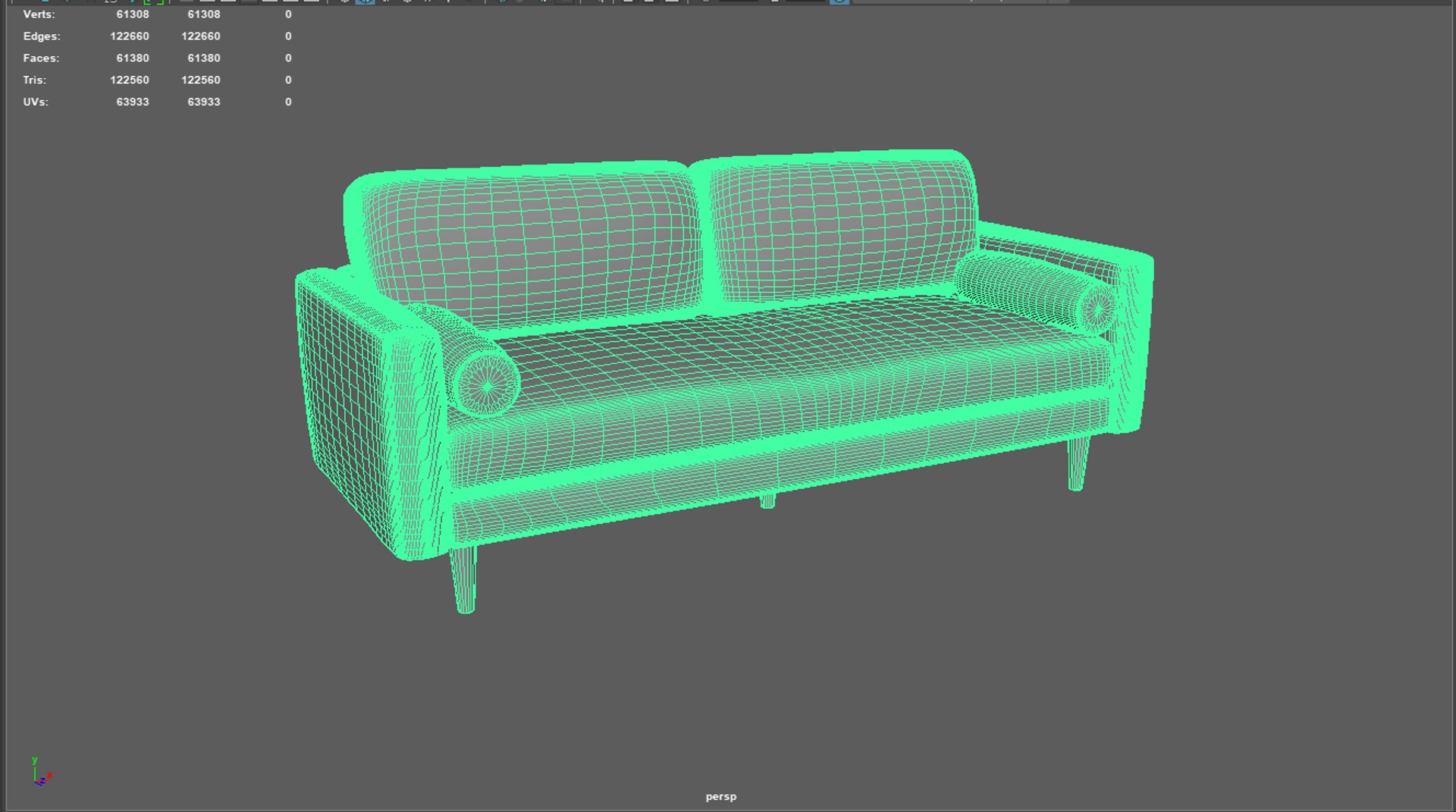 3-seater fabric sofa Stylish and Comfortable Sofa Free 3D model ...