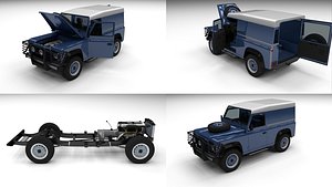 3d land rover defender 90 model