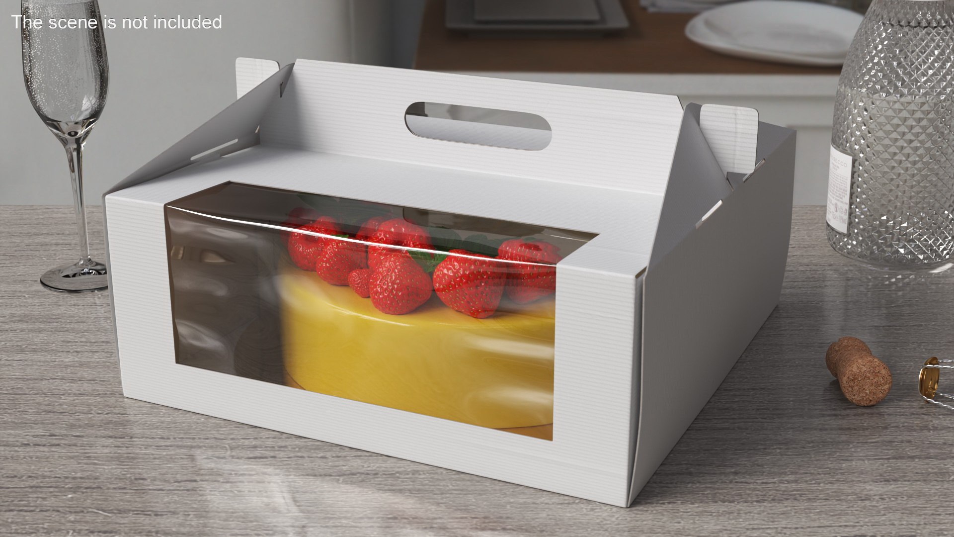 3D Model Glazed Berry Cake In Window Box - TurboSquid 2441992