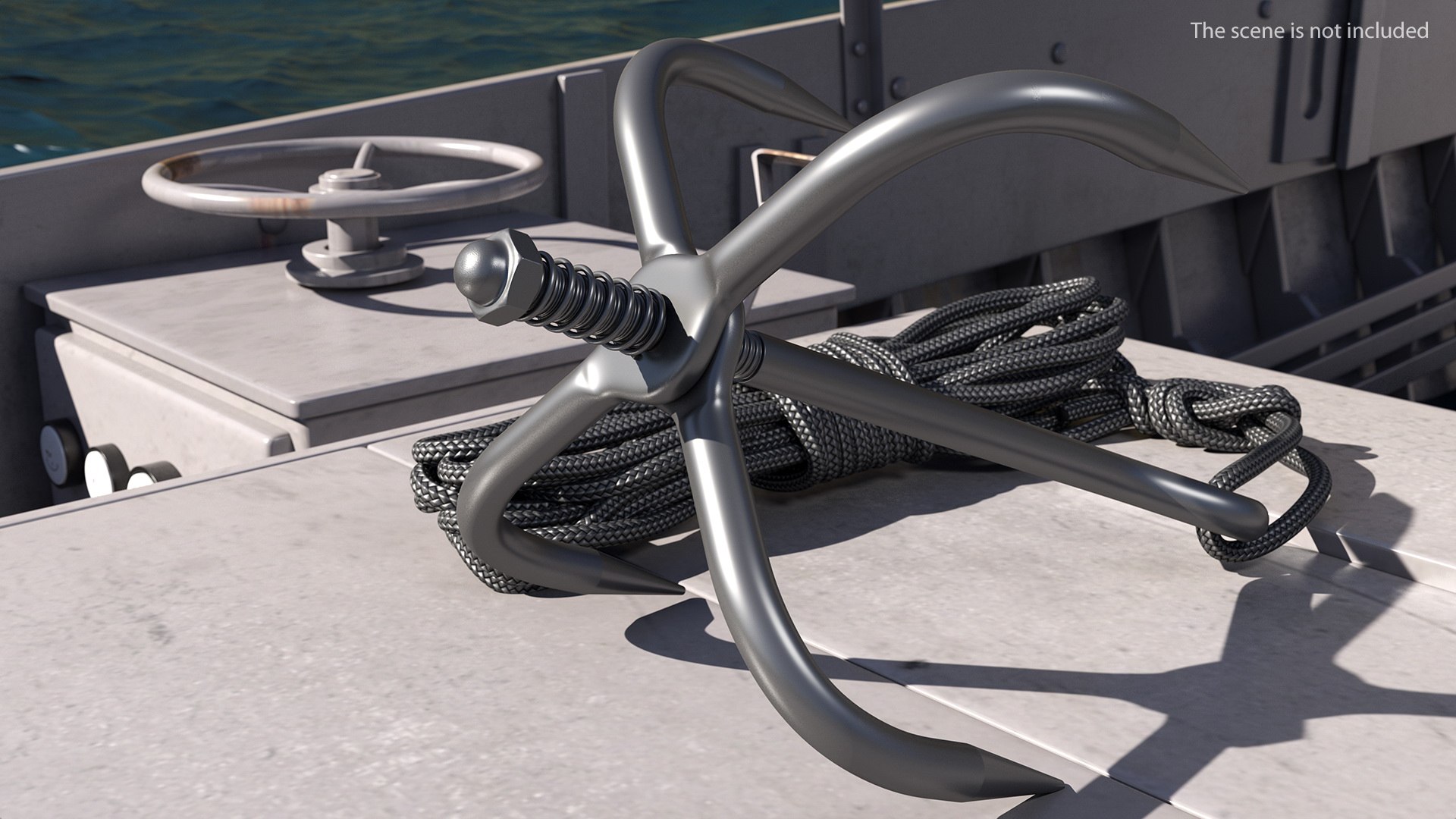 3D Folding Grappling Hook Rope Model - TurboSquid 1618986