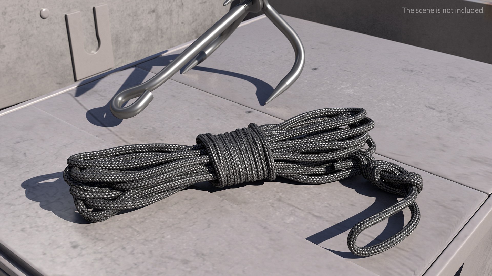 Folding Grappling Hook with Ropes Collection 3D Model $59 - .3ds