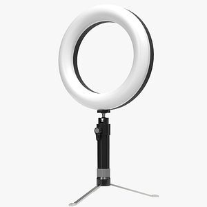 Desktop light ring stand set 3D model