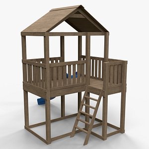 3D PBR Small Backyard Playground Fort A model