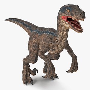 3D model velociraptor rigged
