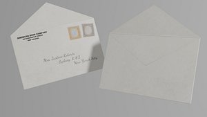 3D 7 different openable mail envelopes model