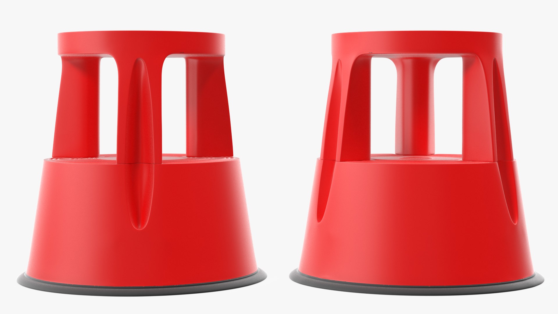 Kick Stool Stair Red 3D model preview