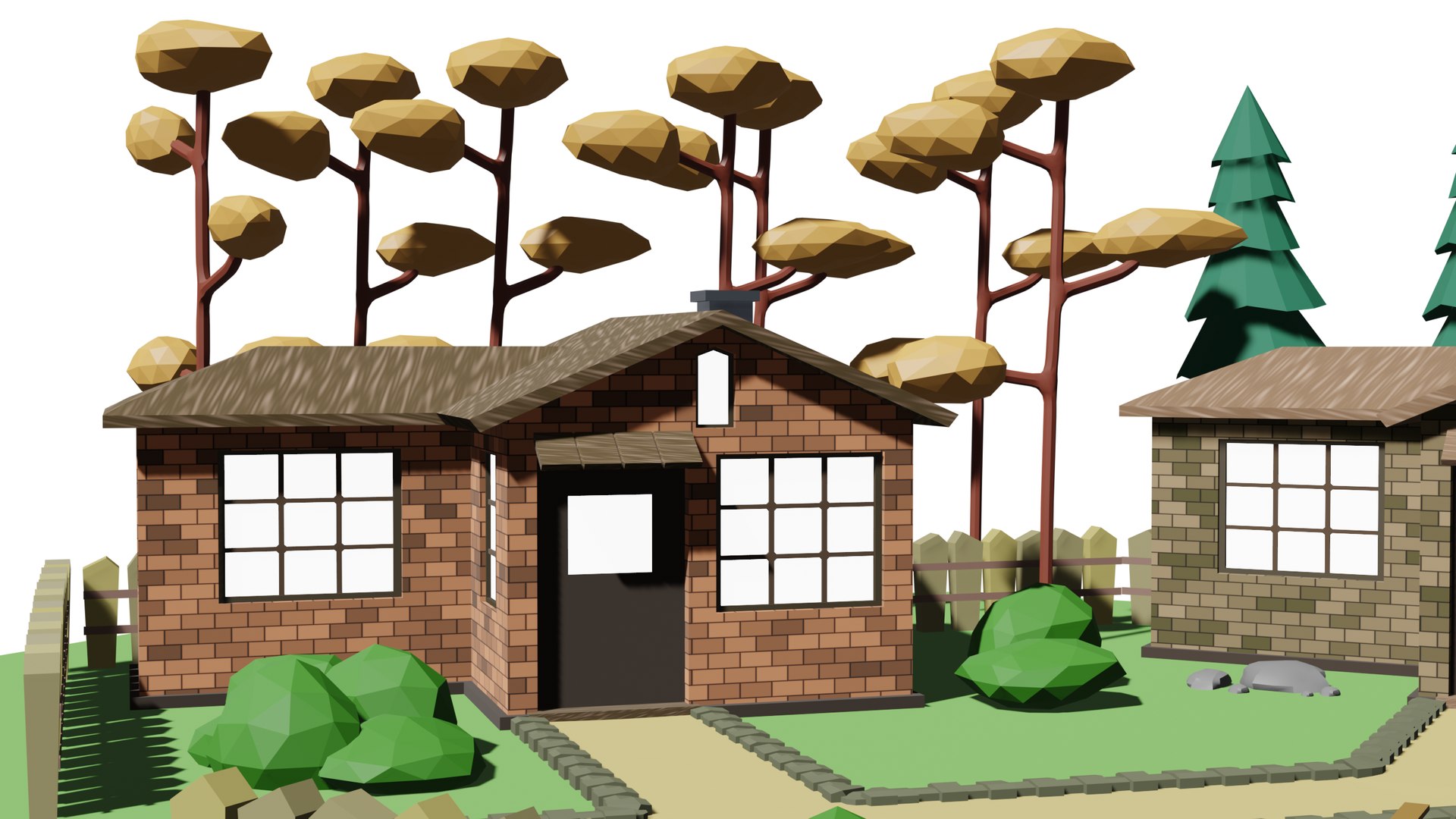 Low Poly Village 3D Model - TurboSquid 2146136