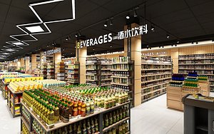Supermarket Grocery Store Interior model
