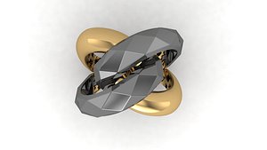 3D Twins Facet ring 5 size