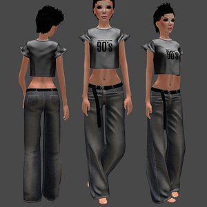 jeans loose 3D model