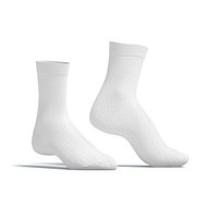 White Long Socks stand on tiptoe - fabric sox pair