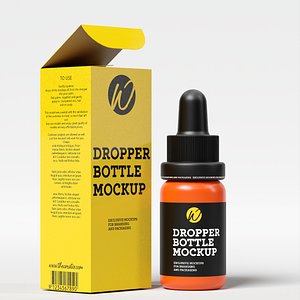 3D Dropper Bottle Mockup 28 model