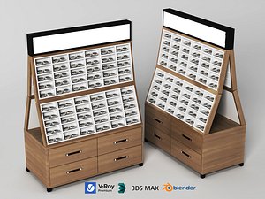 3D Optical Shop Eyeglass Display Stand 3D Model Sunglasses Cabinet model