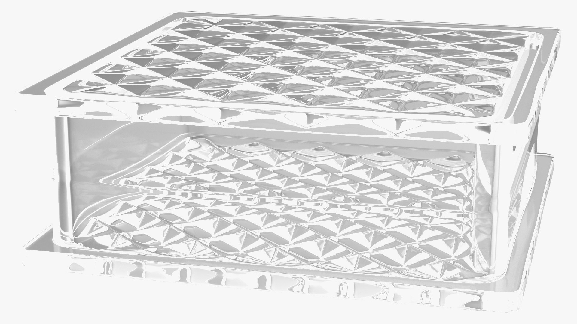 3D Clear Glass Block Diamond Pattern model TurboSquid 1830851