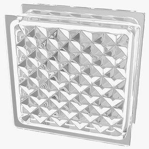 3D Clear Glass Block Diamond Pattern model