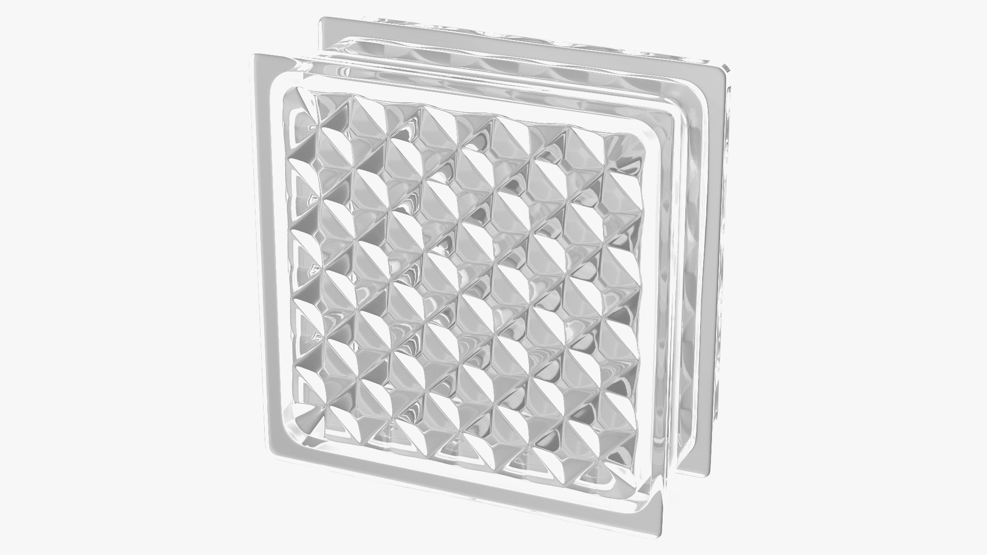3D Clear Glass Block Diamond Pattern Model TurboSquid 1830851