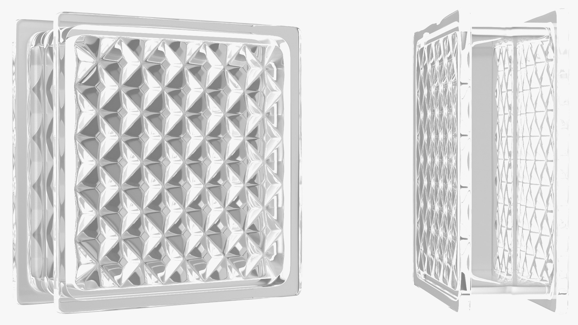 3D Clear Glass Block Diamond Pattern Model TurboSquid 1830851